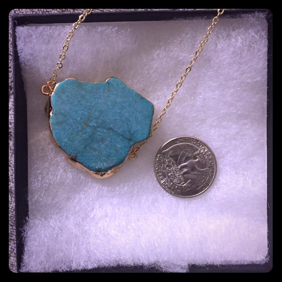 🆕BOHO TURQUOISE COLOR HOWLITE SLICE PENDANT - Picture 6 of 6